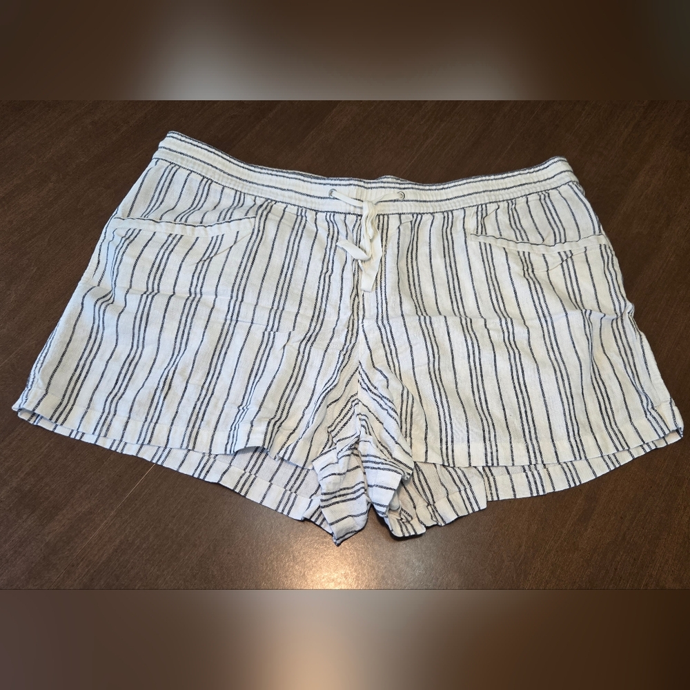 *SALE* GAP Striped Women's Linen Drawstring Shorts XXL